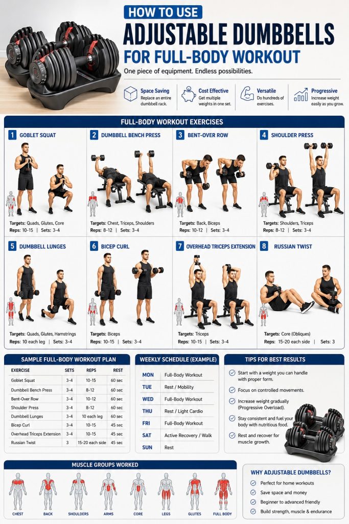 How to Use Adjustable Dumbbells for a Full-Body Workout